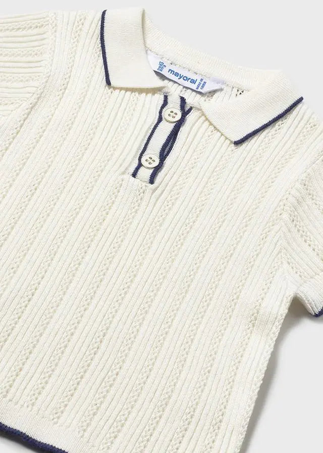 1104 POLO M/C TRICOT ECRU MAYORAL