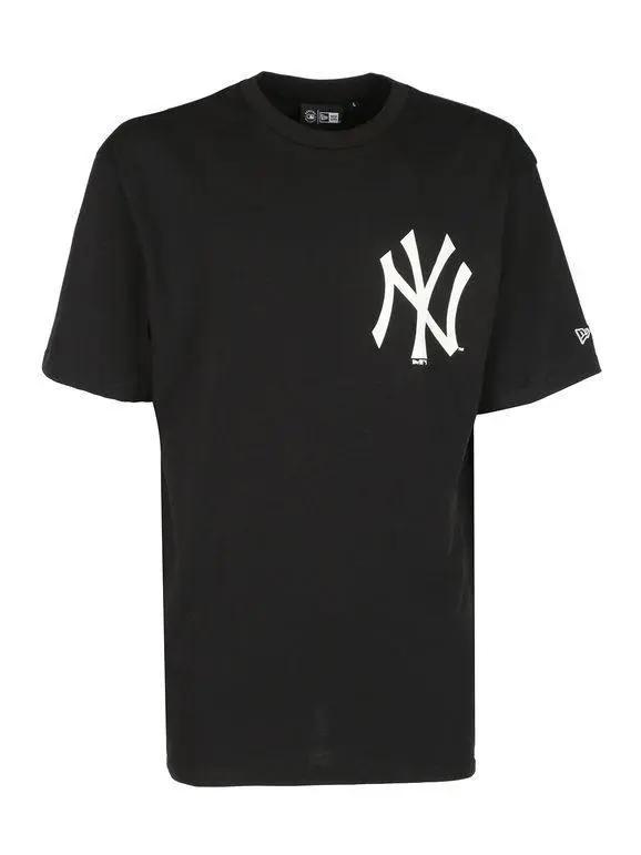12195 MLB BIG LOGO OVERSIZE TEE NERO NEWERA
