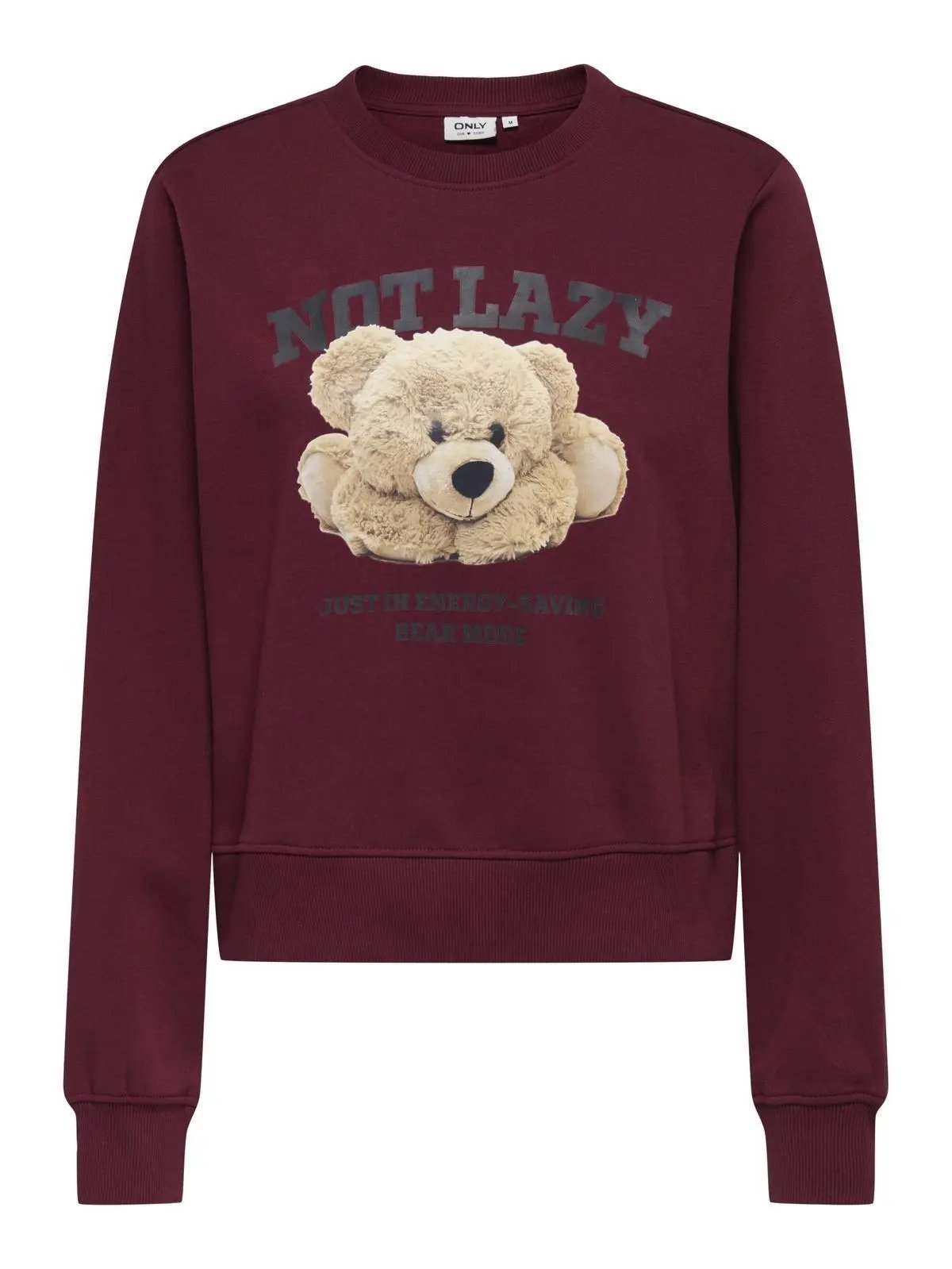 15363143 ONLBILA L/S BEAR O-NECK CS US BORDEAUX ONLY