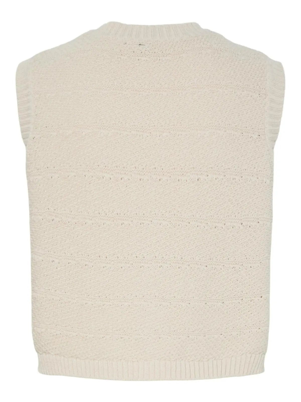 17159479 PCJENA SL O-NECK KNIT VEST BEIGE PIECES