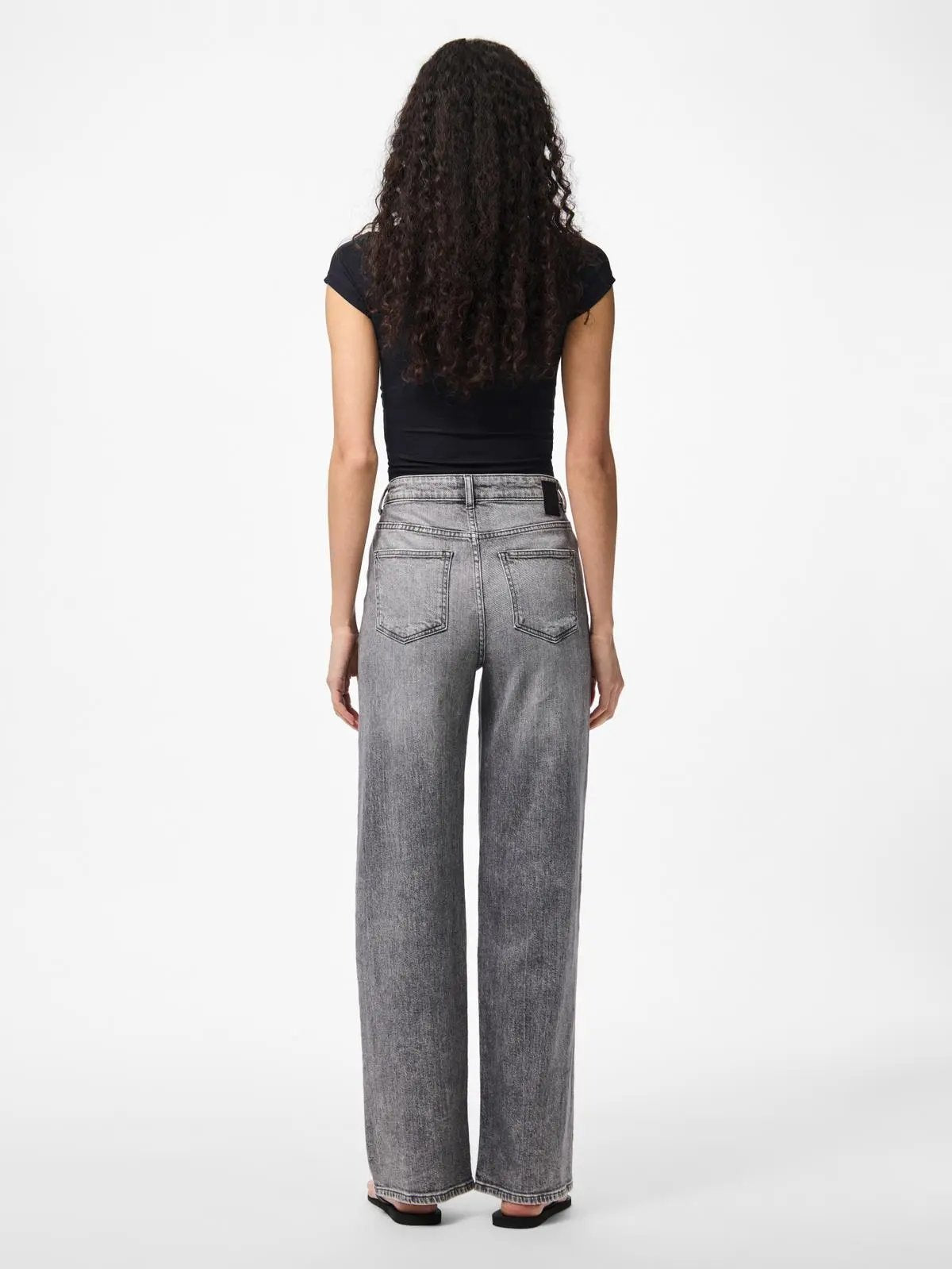 17159804 PCSILKE MW WIDE JEANS MG NOOS GRIGIO PIECES