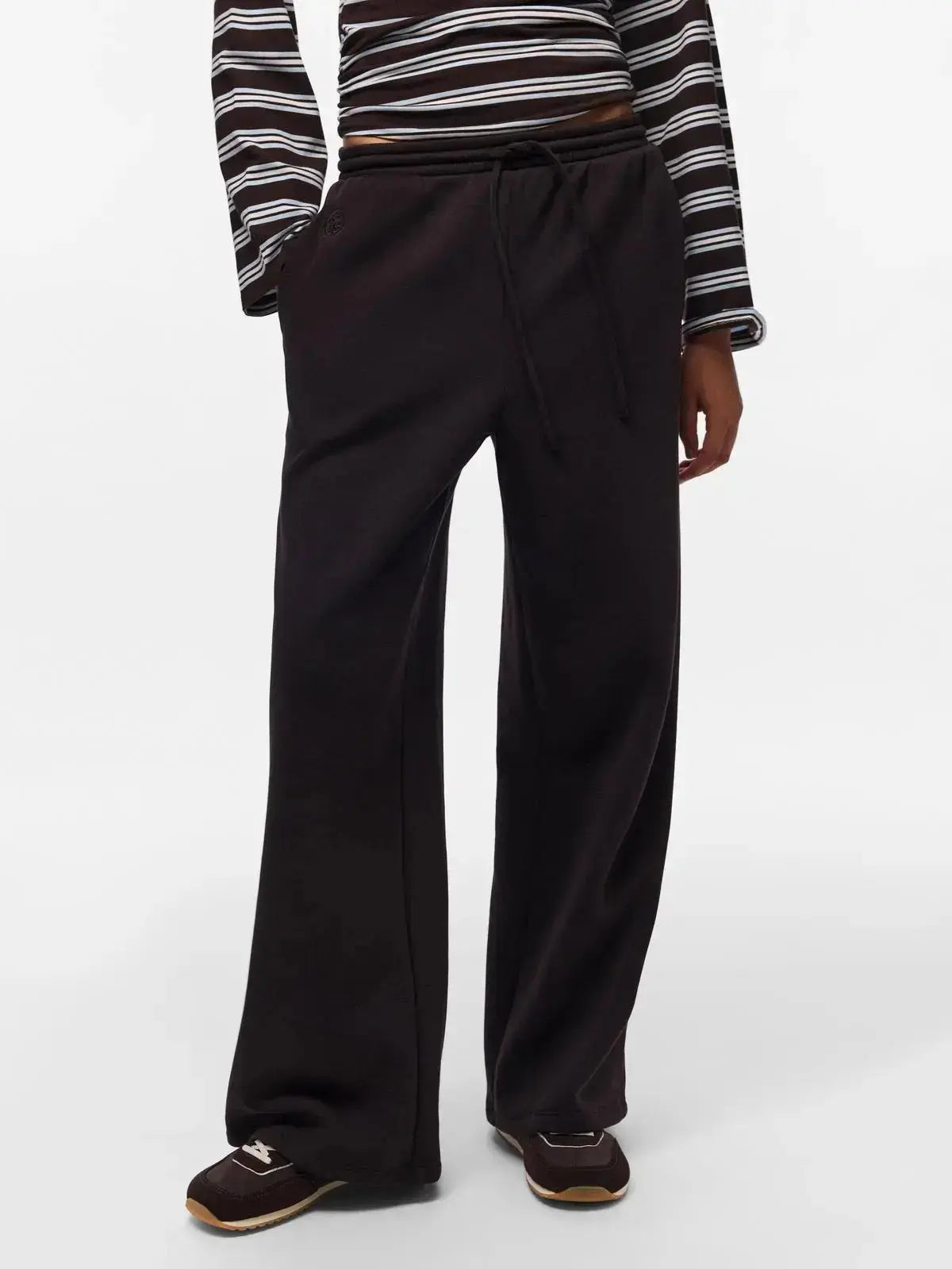 17168582 PCVALENTINA MW WIDE SWEAT PANTS JRS MARRONE PIECES