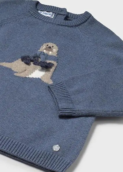 2345 MAGLIONCINO INTARSIO ANIMAL BLU MAYORAL