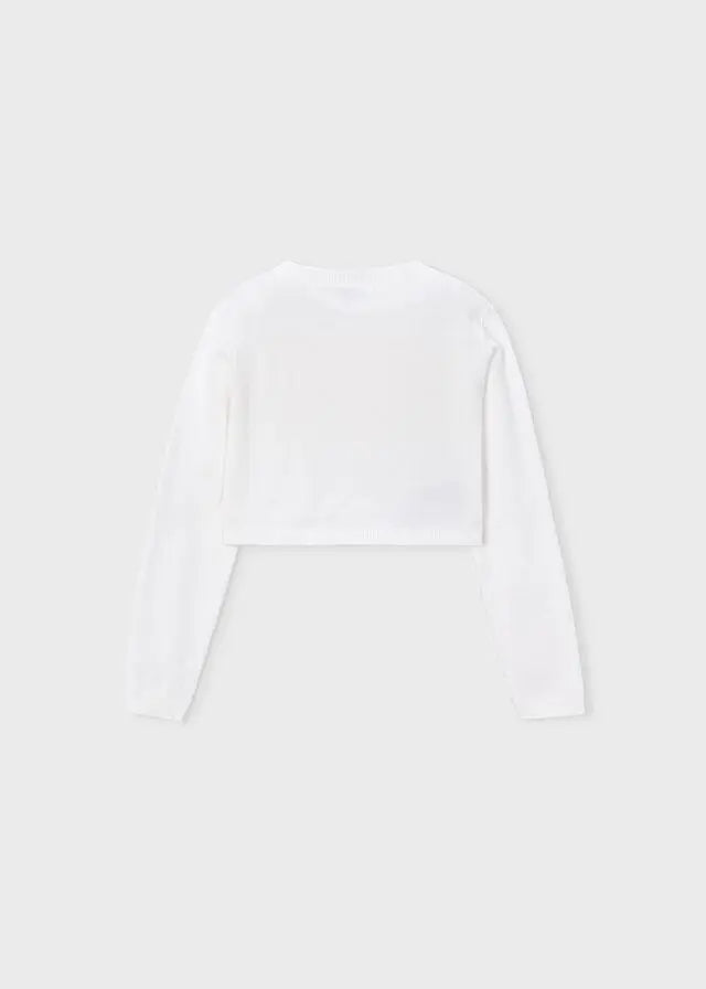 321 CARDIGAN TRICOT BASICO GIROCOLLO ECRU MAYORAL