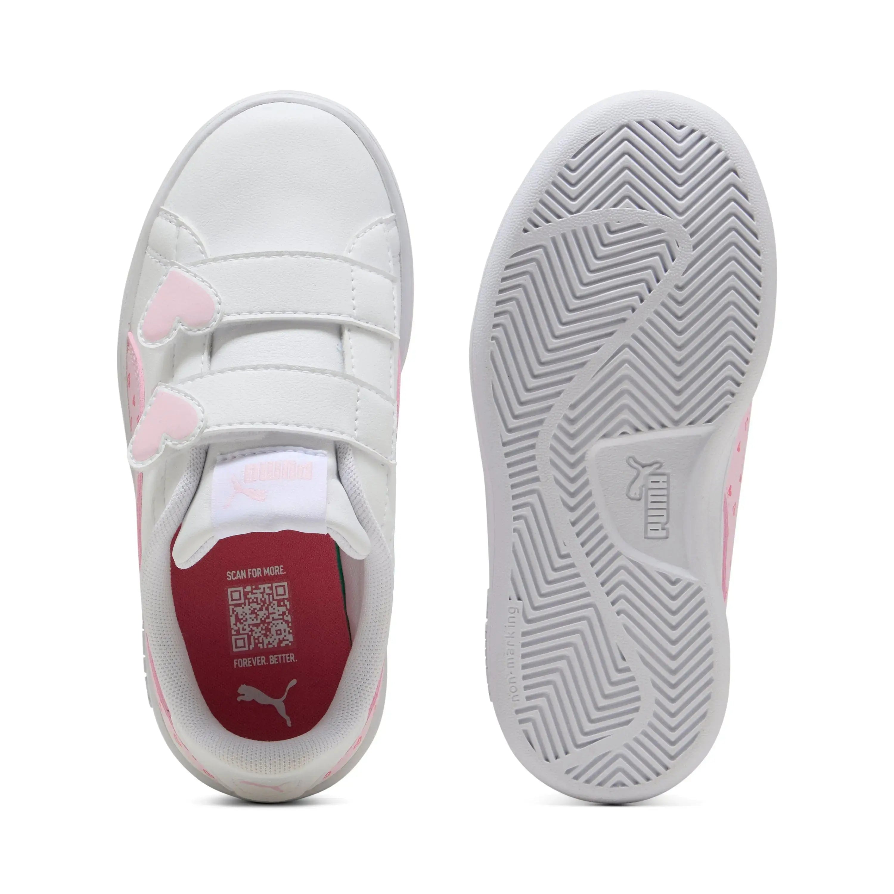 405638 SMASH 3.0 HEARTY V PS BIANCO/ROSA PUMA