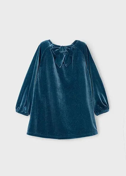 4923 VESTITO VELLUTO LUMINOSO BLU OCEANO MAYORAL