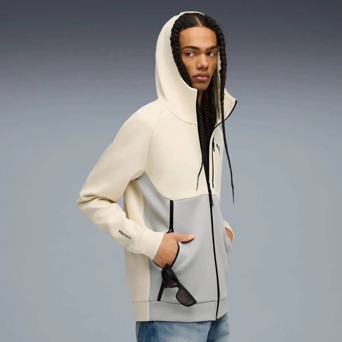 629674 TECH FULL-ZIP HO ALPINE BEIGE PUMA