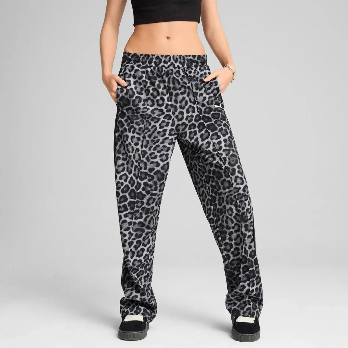 632343 T7 AOP STRAIGHT PANTS NERO LEOPARD PUMA