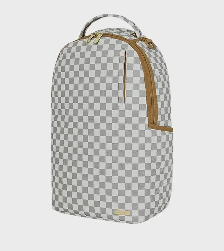 910B8848NSZ EMBOSSED CHECK BACKPACK GRIGIO CHIARO SPRAYGROUND