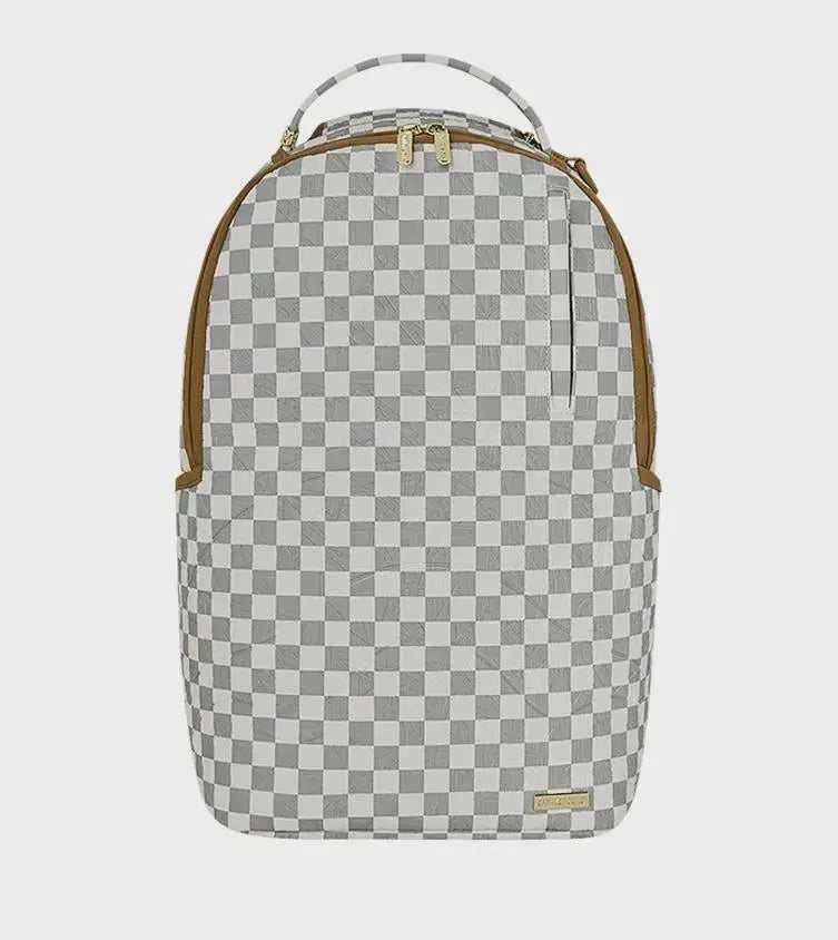 910B8848NSZ EMBOSSED CHECK BACKPACK GRIGIO CHIARO SPRAYGROUND