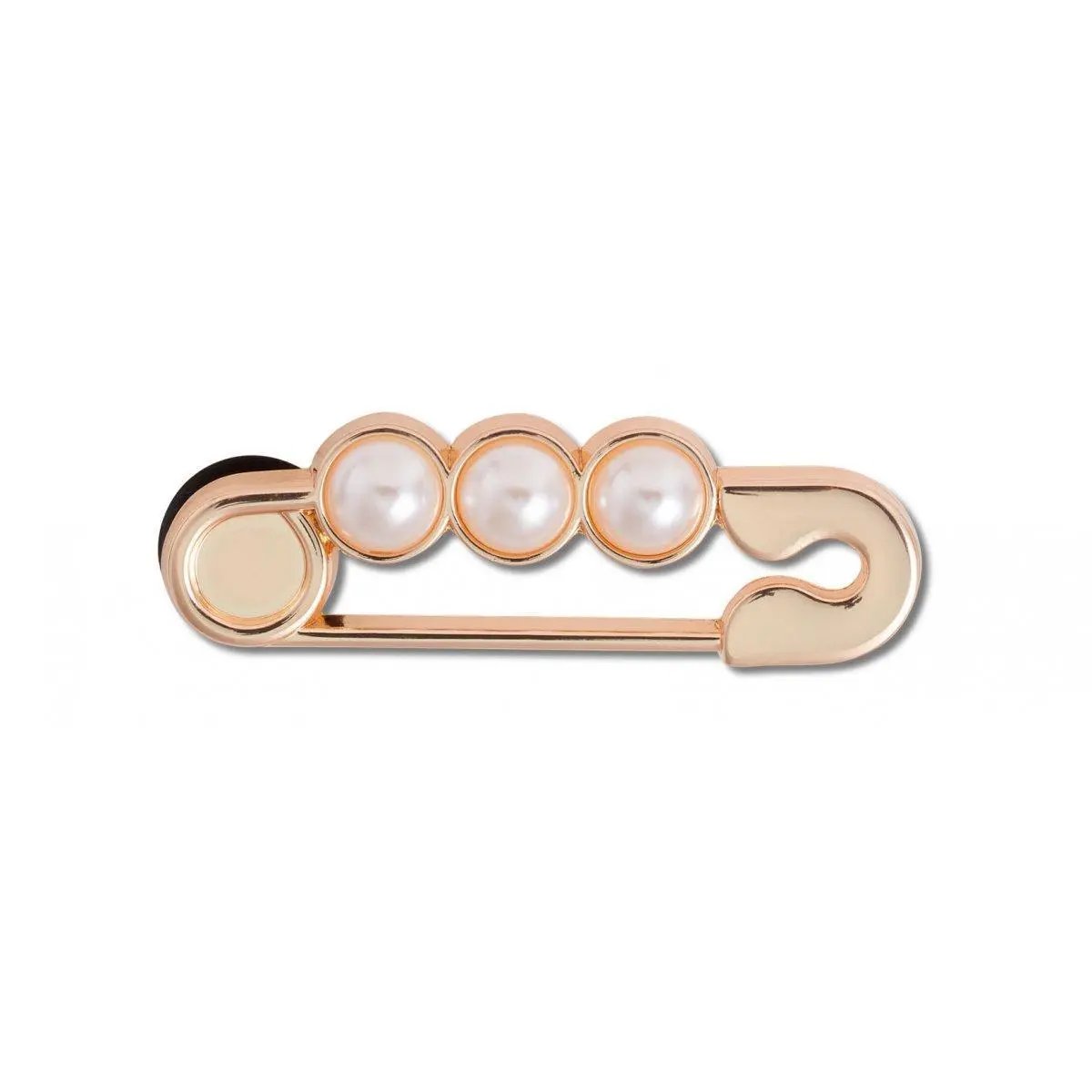 CR.4927 GOLD AND PEARL SAFETY PIN ORO CROCS