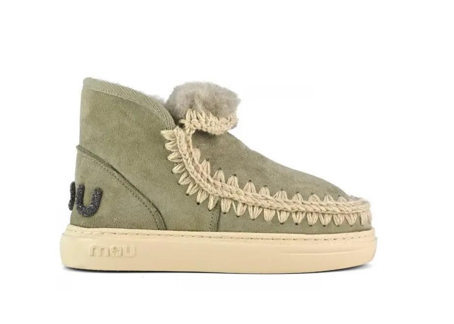 FW411001A ESKIMO SNEAKERS GLITTER LOGO VERDE MOU
