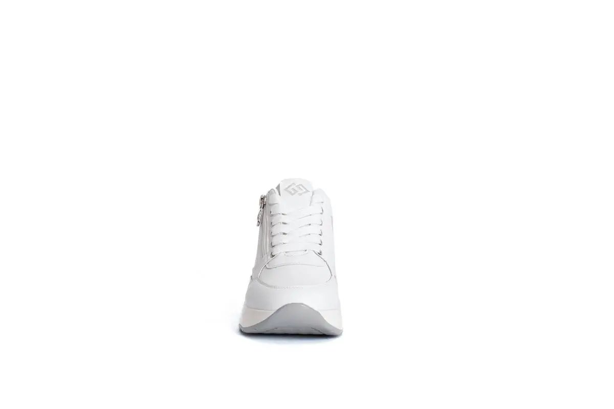 GB925 SNEAKERS CON ZEPPA E ZIP LATERALE BIANCO GOLD&GOLD