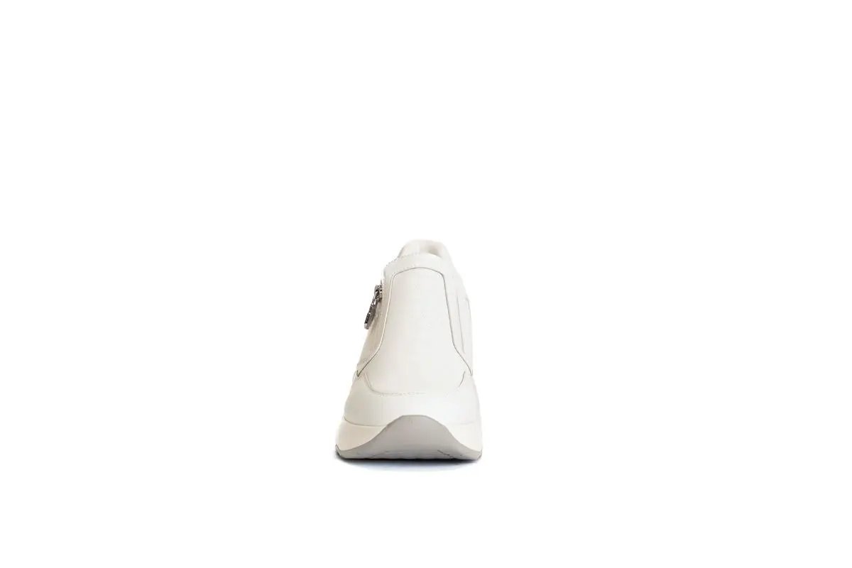 GB926 SNEAKERS SLIP-ON CON ZIP LATERALI BIANCO GOLD&GOLD