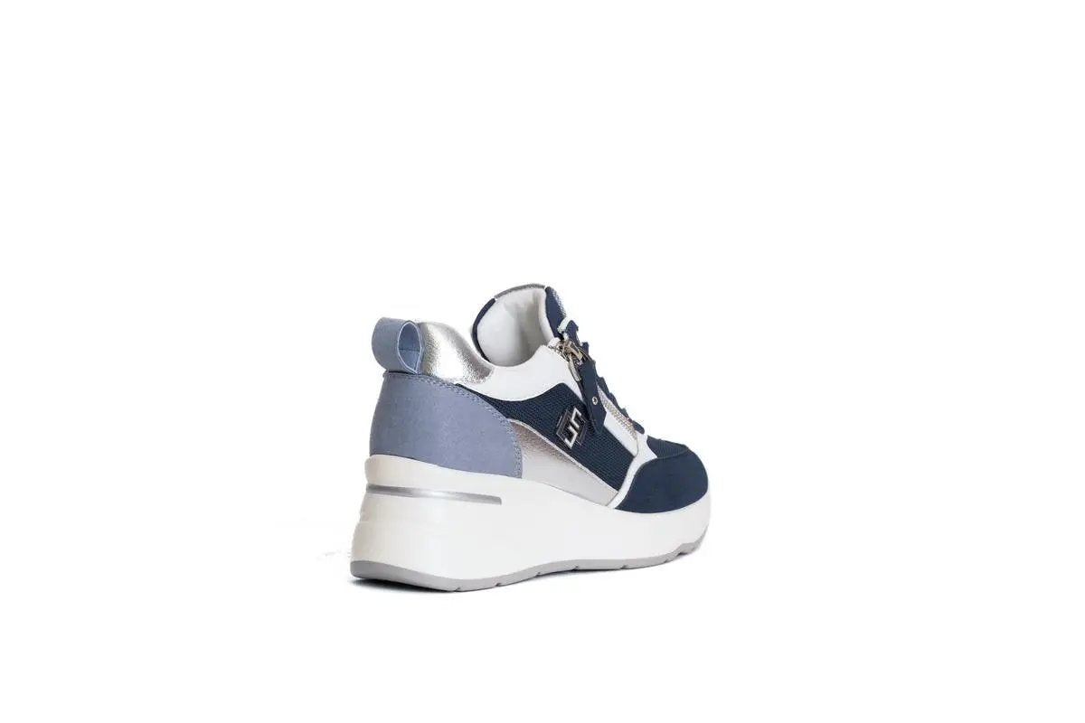 GB935 SNEAKERS CON DETTAGLI IN TESSUTO BLU GOLD&GOLD