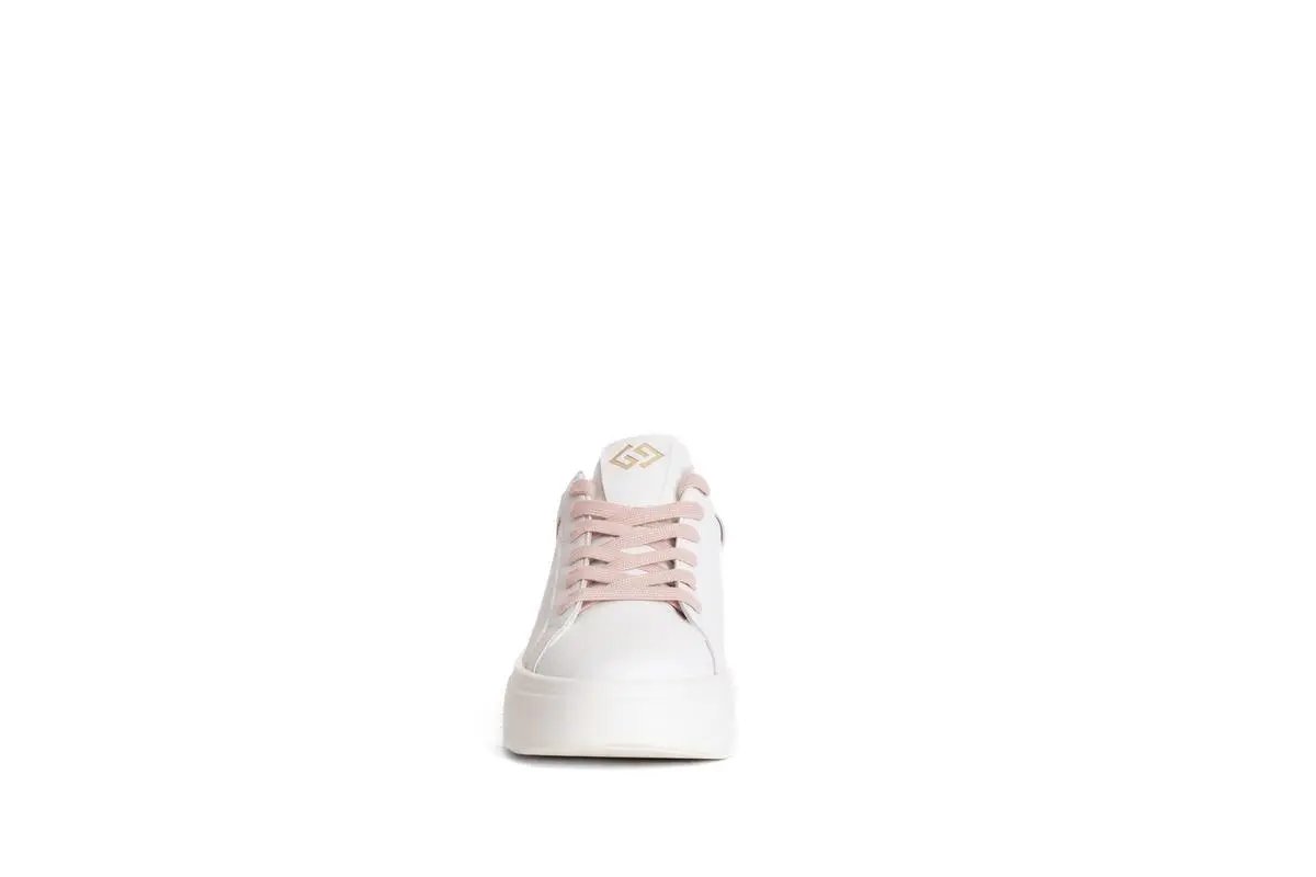 GB948 SNEAKERS CON DETTAGLIO ANIMALIER BIANCO GOLD&GOLD