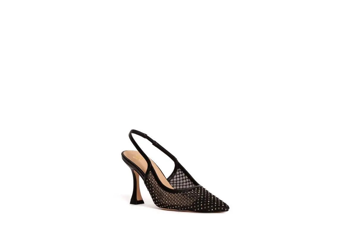 GD200 SLINGBACK CON STRASS NERO GOLD&GOLD