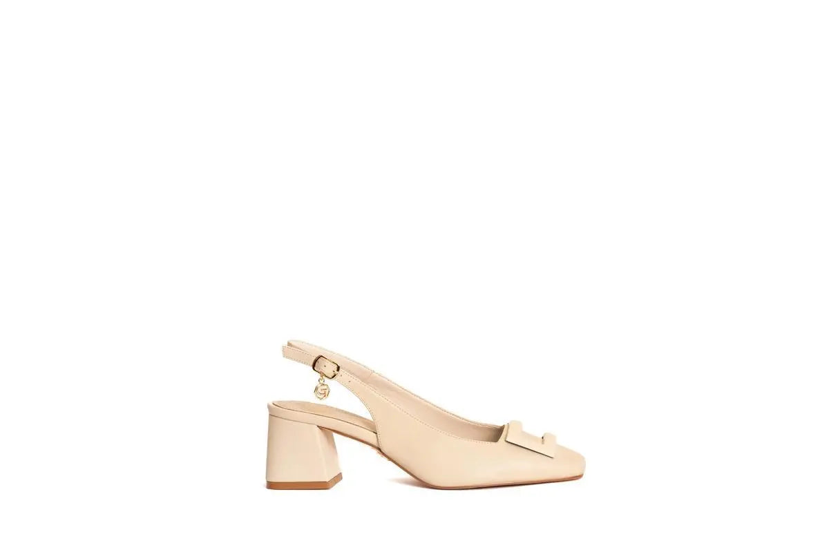 GD208 SLINGBACK CON ACCESSORIO IN TINTA BEIGE GOLD&GOLD