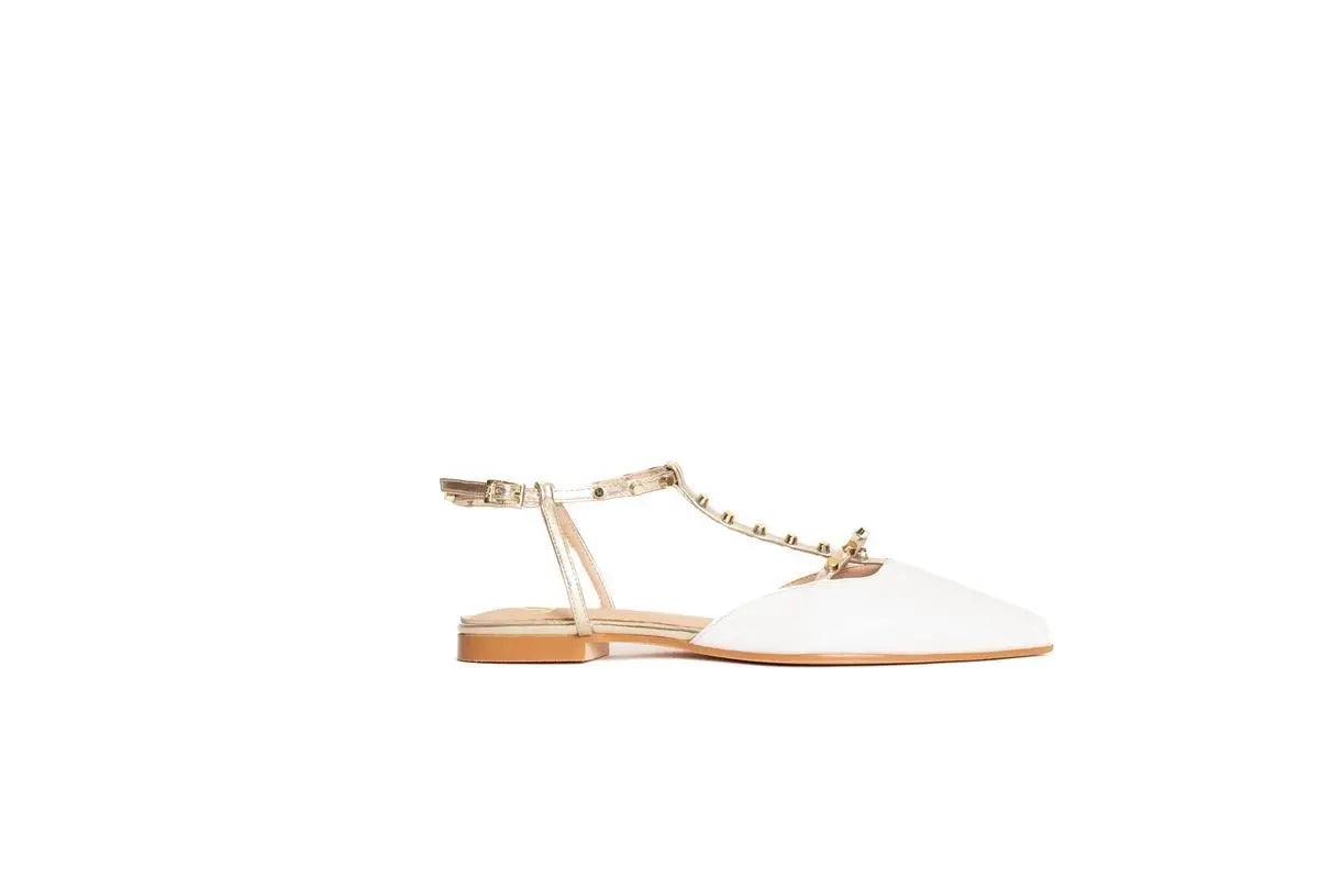 GD245 BALLERINA CON BORCHIE AL CINTURINO BIANCO GOLD&GOLD