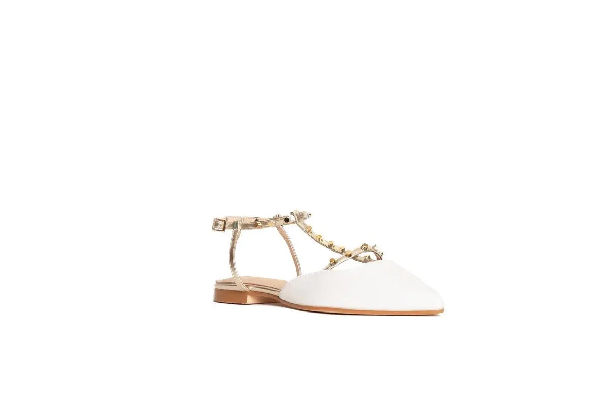 GD245 BALLERINA CON BORCHIE AL CINTURINO BIANCO GOLD&GOLD