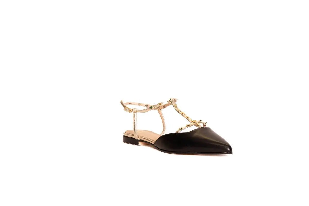 GD245 BALLERINA CON BORCHIE AL CINTURINO NERO GOLD&GOLD