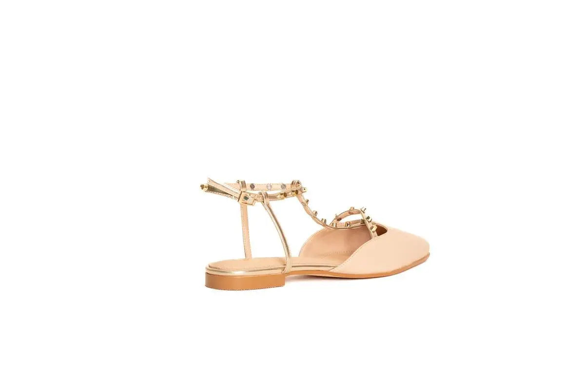 GD245 BALLERINA CON BORCHIE AL CINTURINO NUDE GOLD&GOLD
