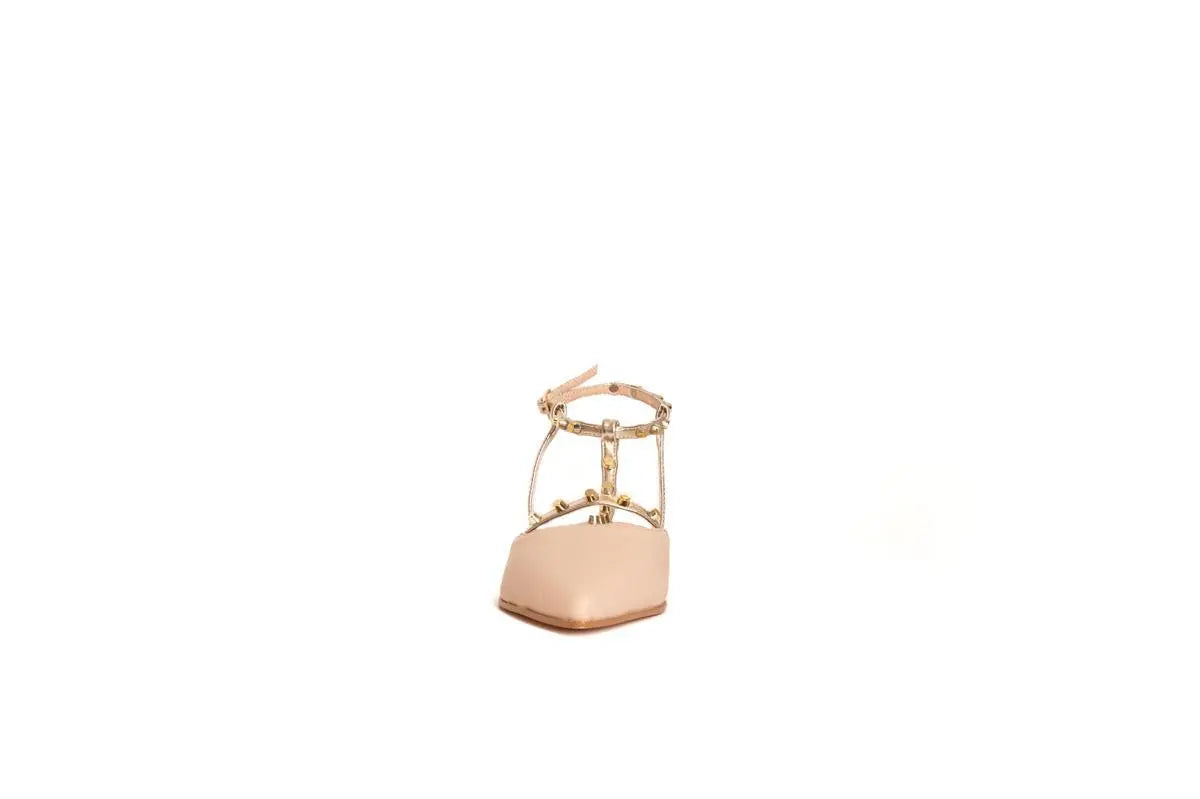 GD245 BALLERINA CON BORCHIE AL CINTURINO NUDE GOLD&GOLD