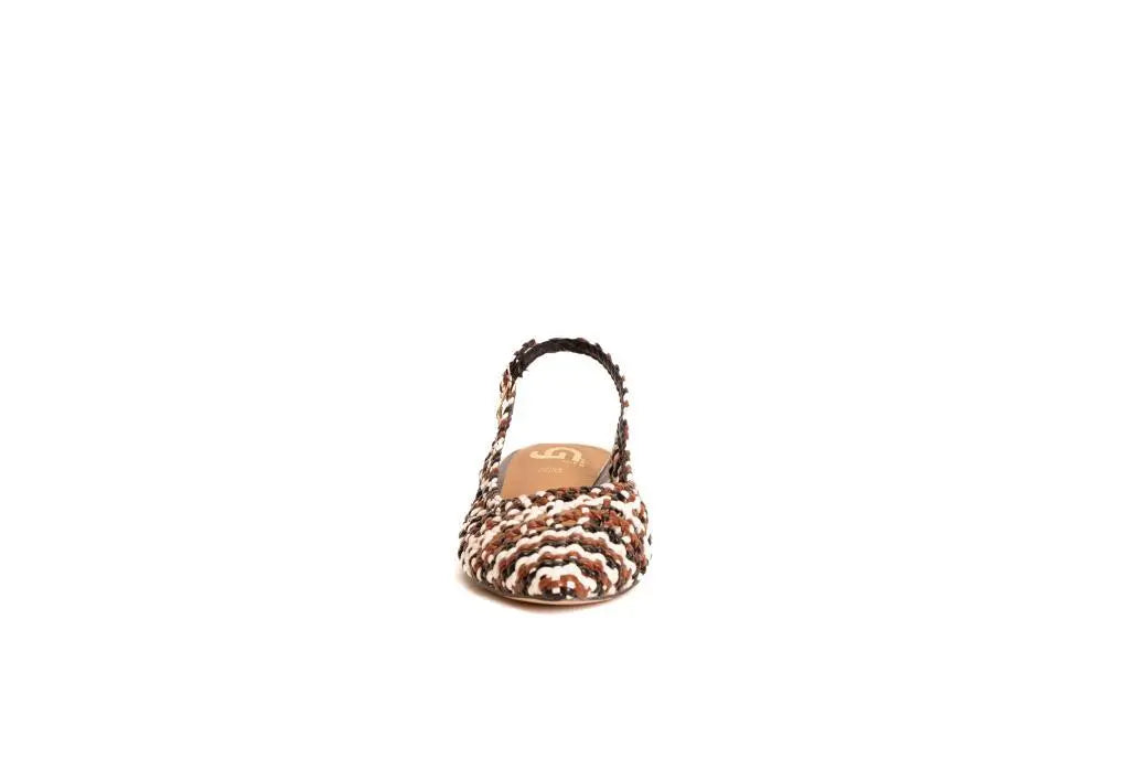 GD247 SLINGBACK INTRECCIATA MARRONE GOLD&GOLD