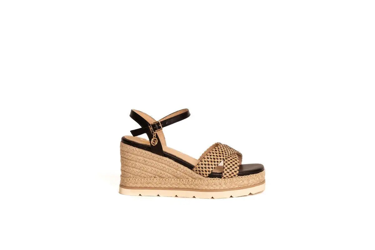 GK176 SANDALO ZEPPA NERO GOLD&GOLD