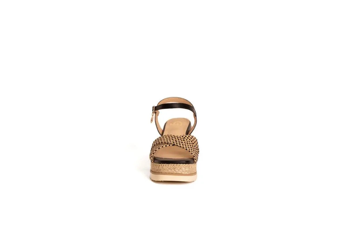 GK176 SANDALO ZEPPA NERO GOLD&GOLD