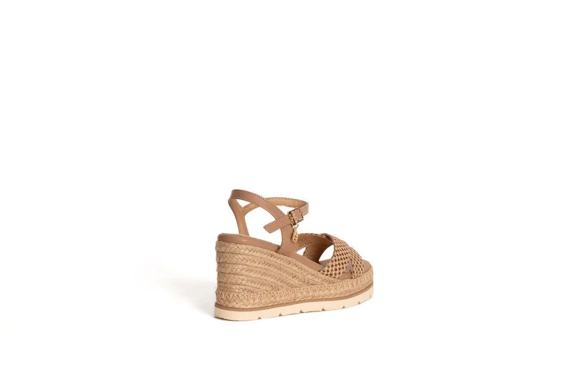 GK176 SANDALO ZEPPA TAUPE GOLD&GOLD