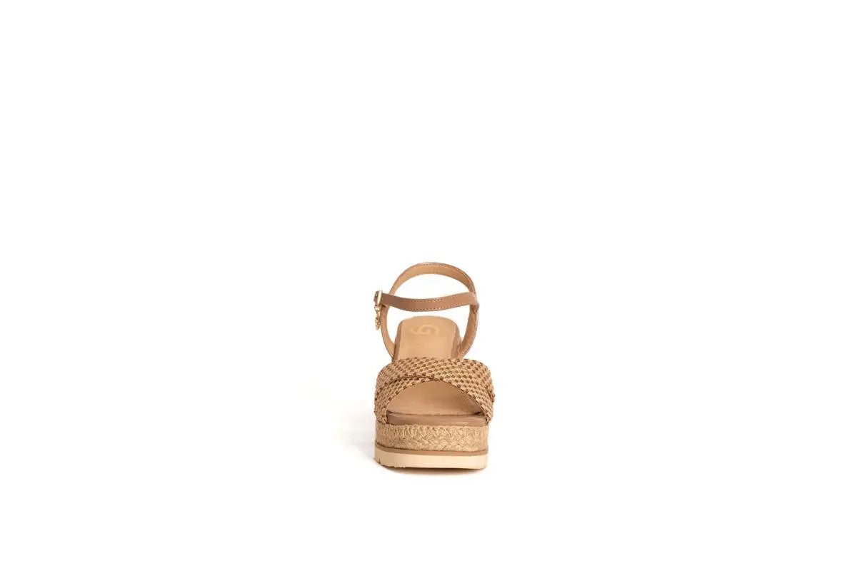 GK176 SANDALO ZEPPA TAUPE GOLD&GOLD