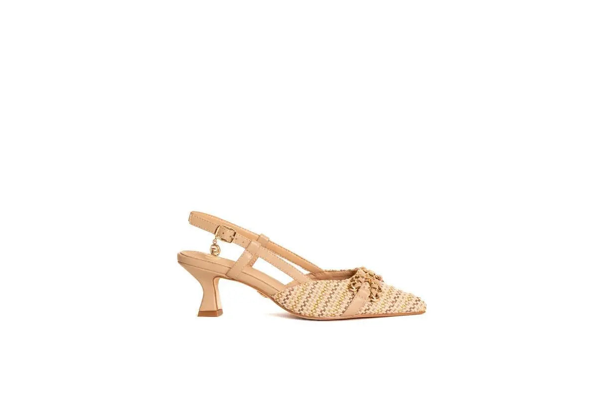 GK203 SLINGBACK CON ACCESSORI BEIGE GOLD&GOLD