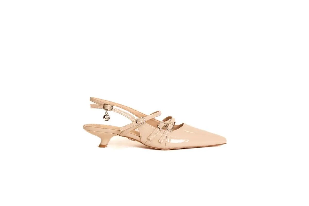 GO18 SLINGBACK TRIPLO CINTURINO BEIGE GOLD&GOLD