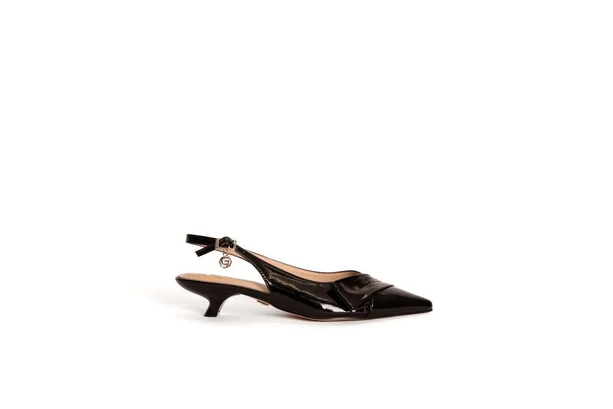 GO19 SLINGBACK CON FIOCCO NERO GOLD&GOLD
