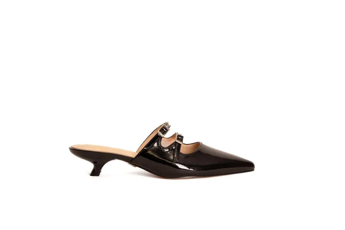 GO20 SABOT CON DOPPIO CINTURINO NERO GOLD&GOLD