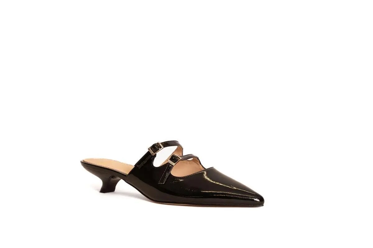 GO20 SABOT CON DOPPIO CINTURINO NERO GOLD&GOLD