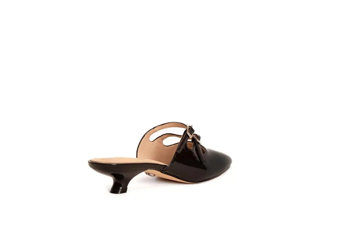 GO20 SABOT CON DOPPIO CINTURINO NERO GOLD&GOLD