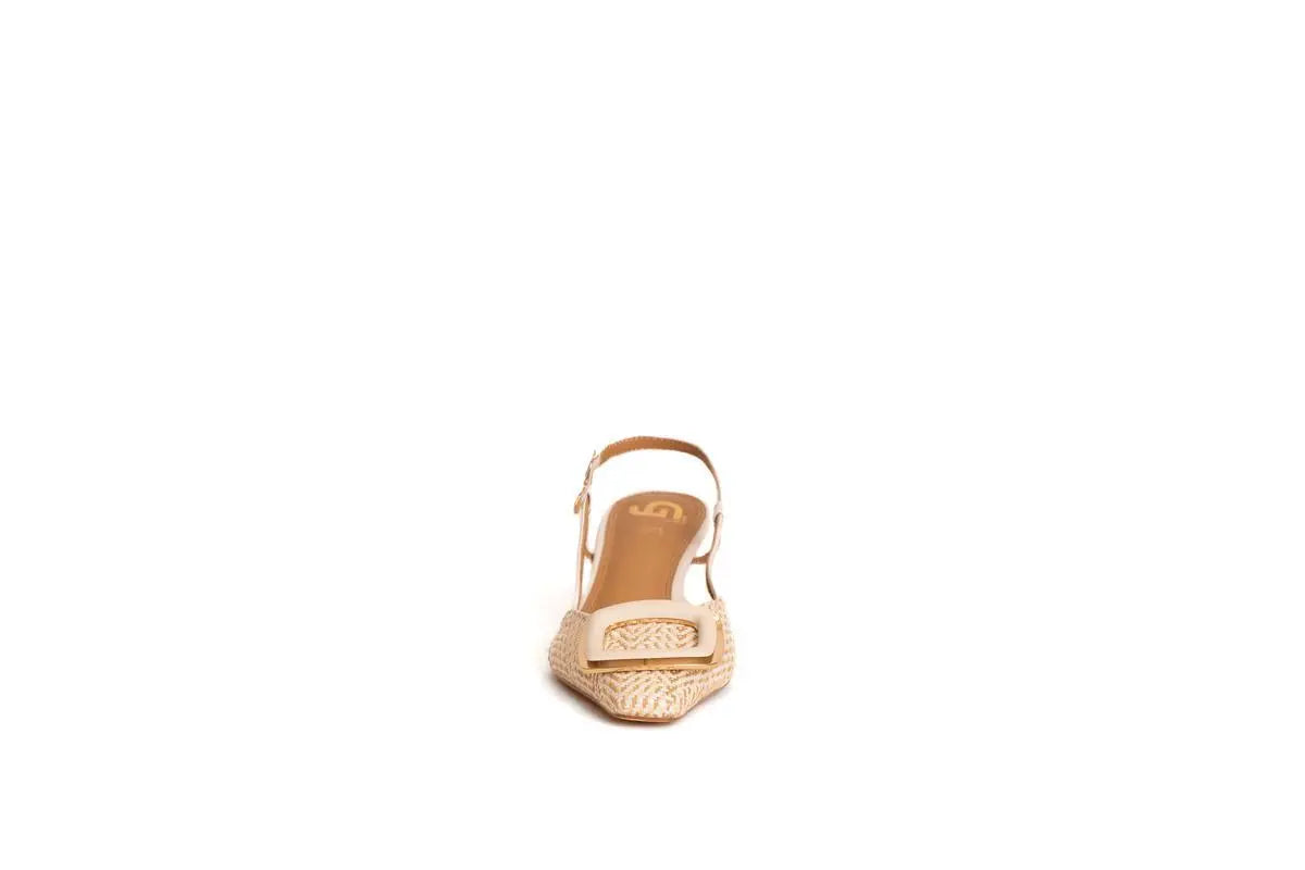 GP827 SLINGBACK CON ACCESSORIO BIANCO GOLD&GOLD
