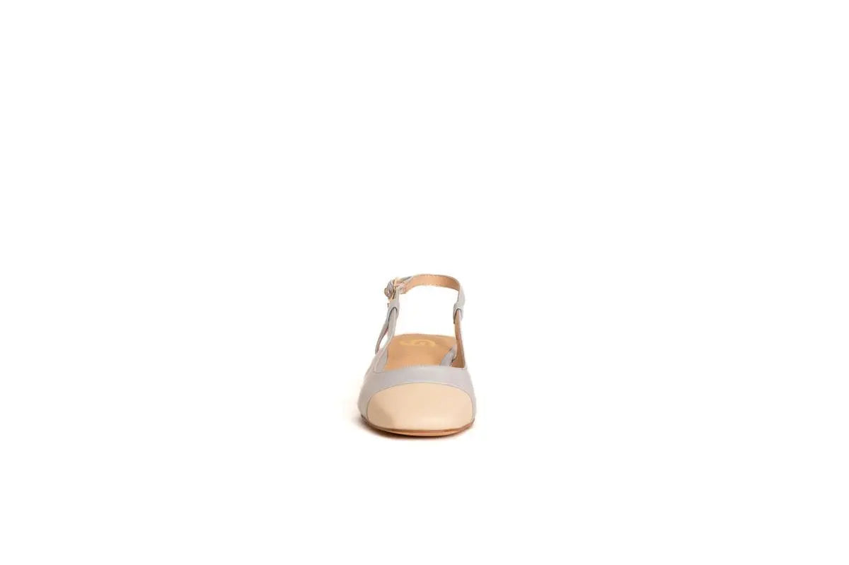 GU281 SLINGBACK BICOLORE AZZURRO GOLD&GOLD