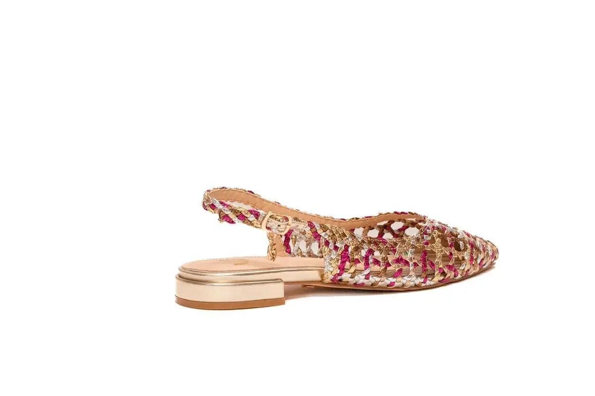 GV52 SLINGBACK INTRECCIATA MULTICOLOR GOLD&GOLD