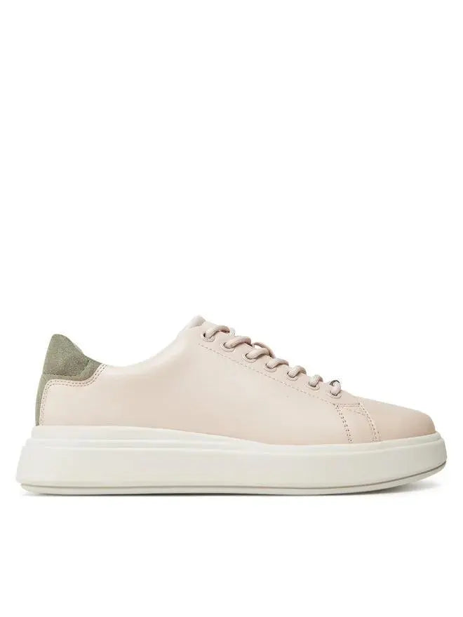 HW0HW02540 CUPSOLE LACE UP LTH W/SUE BT BEIGE CALVIN KLEIN