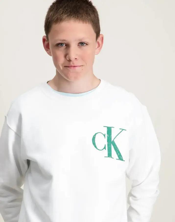 IB0IB02526T BACK GRAPHIC TERRY CN BIANCO CALVIN KLEIN