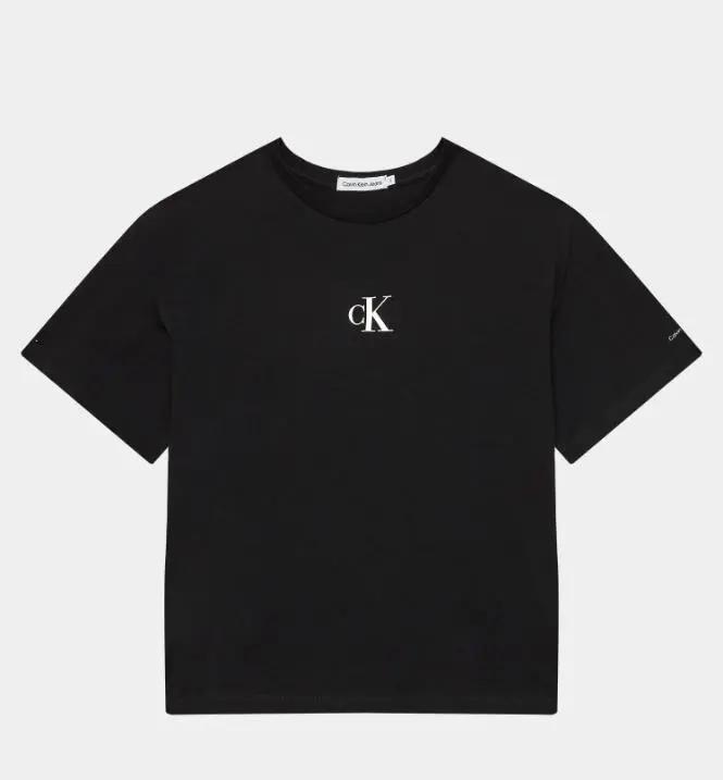 IG0IG02136J LOGO BOXY T SHIRT NERO CALVIN KLEIN