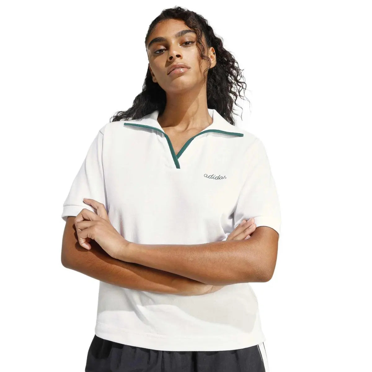 JZ0191 W CP POLO BIANCO/VERDE ADIDAS