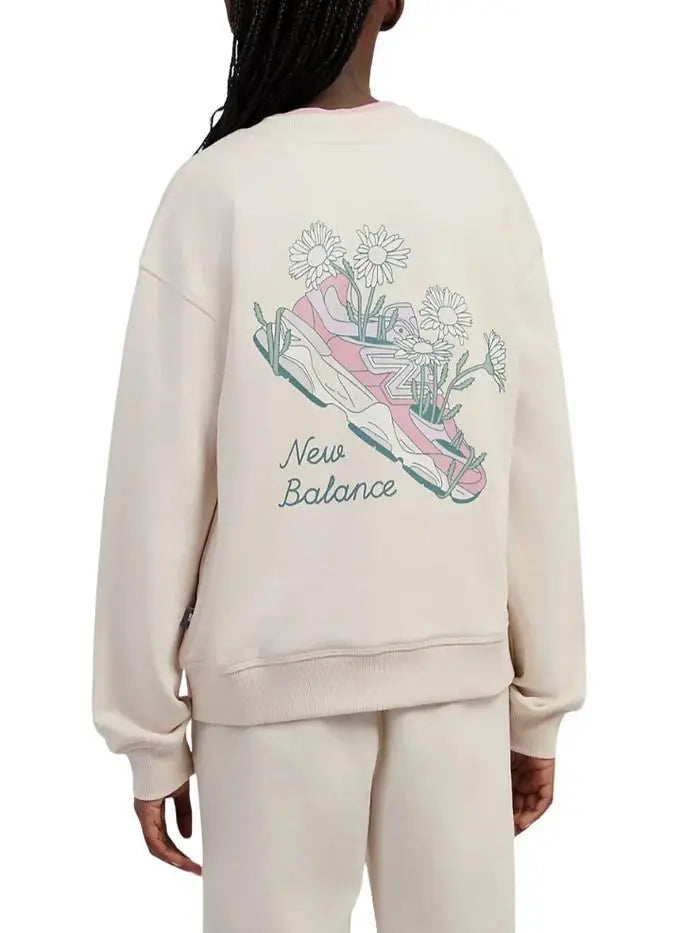 LAKG0203 FLOWER SHOE GRAPHIC FT CREW SABBIA NEW BALANCE