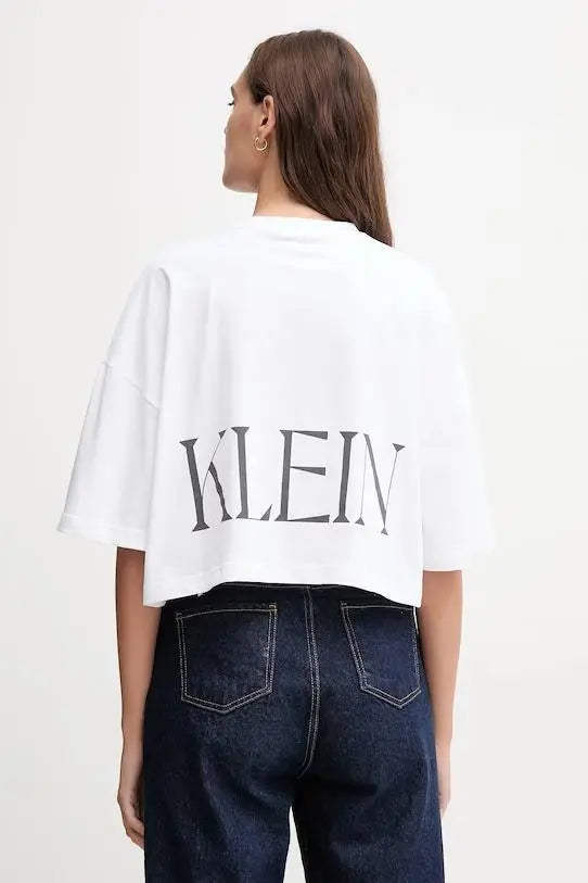 LV047D206G SS CALVIN KLEIN CROPPED GRAPHIC BIANCO CALVIN KLEIN