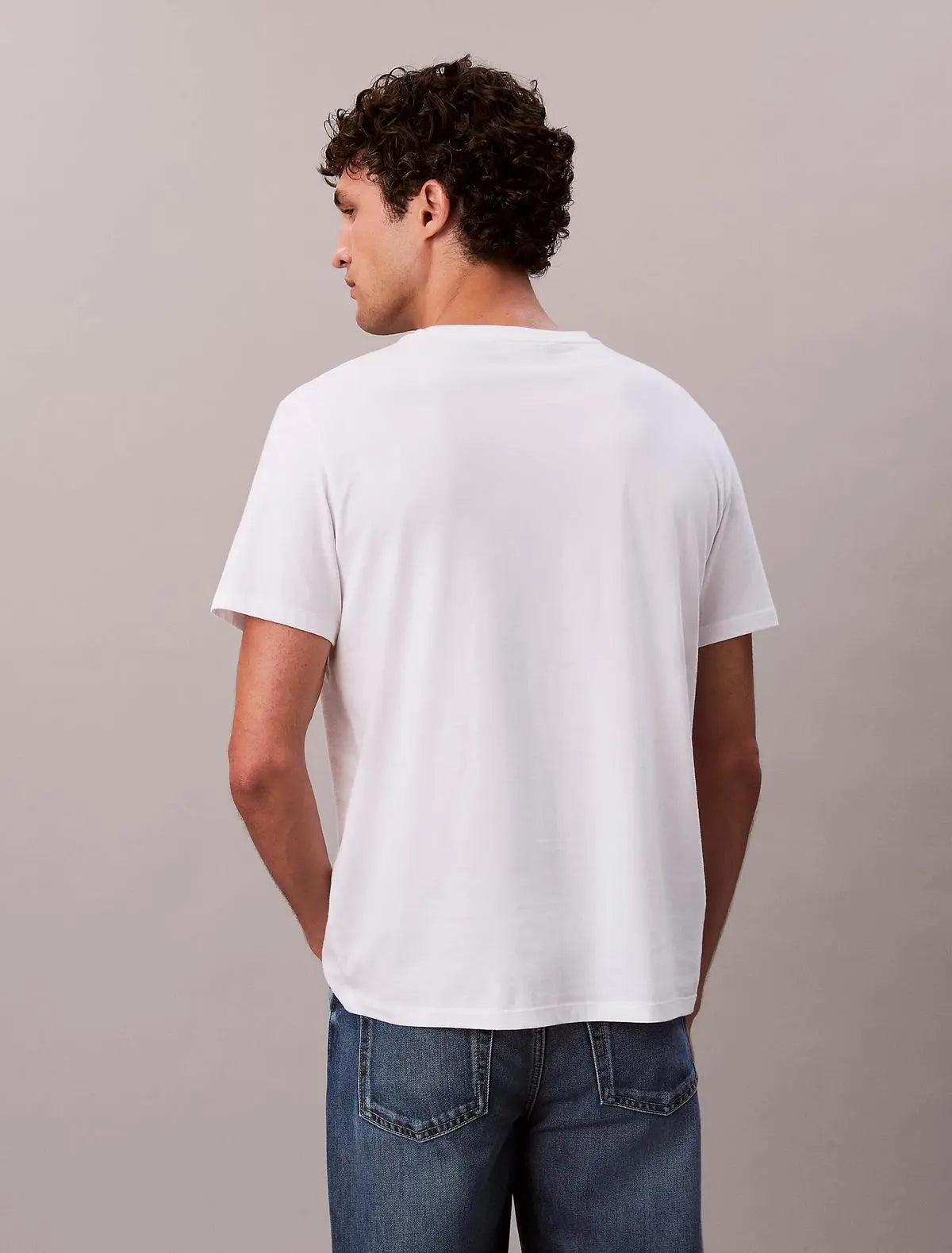 LV04RC272G SS BADGE 30S JERSEY CLASSIC TEE BIANCO CALVIN KLEIN