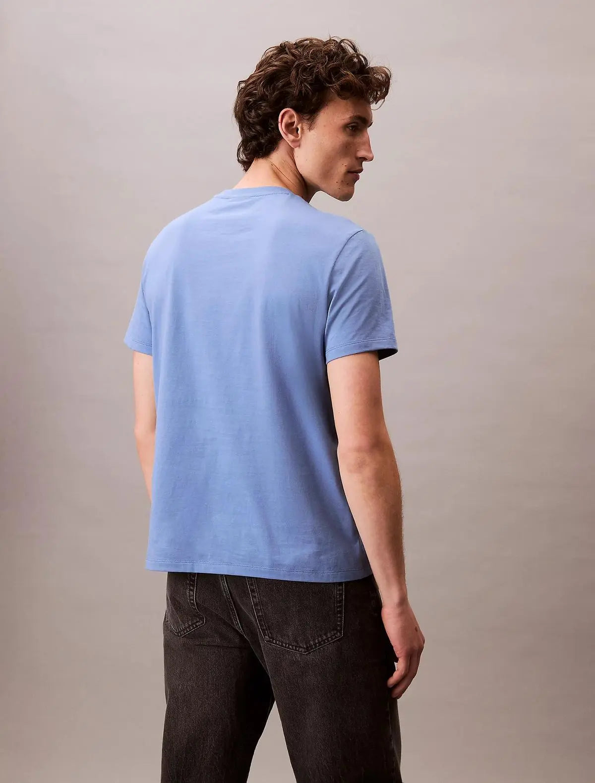 LV04RC272G SS BADGE 30S JERSEY CLASSIC TEE BLU CALVIN KLEIN