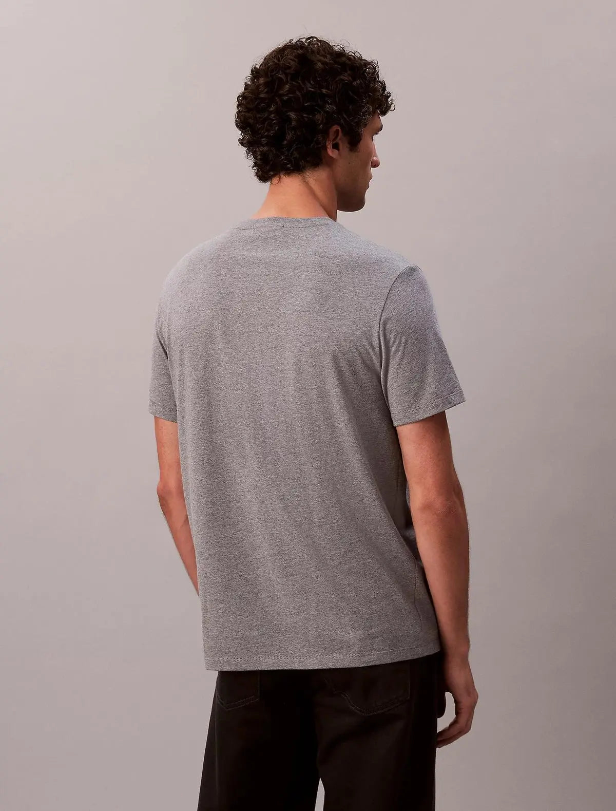 LV04RC272G SS BADGE 30S JERSEY CLASSIC TEE GRIGIO CALVIN KLEIN